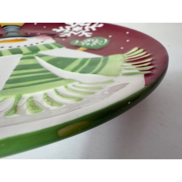 Pier 1 Imports Jolly Holiday Snowman Collection Dessert Plate Set of 2 Christmas - Picture 9 of 16